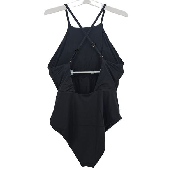 Andie Swim Womans size S The Asbury One Piece Swimsuit in Black High Neck NEW - Picture 3 of 8
